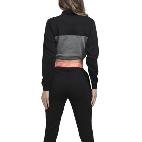 Sik Silk Advantage 1/4 Zip Track Top Black Grey Sz US 6 NWT - Picture 3 of 9